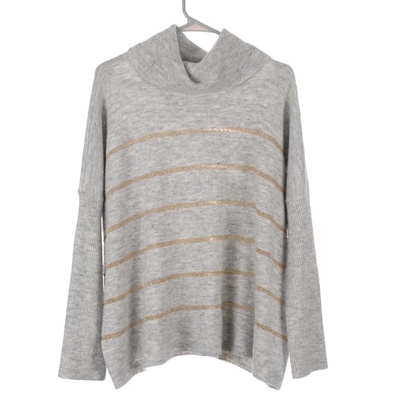 Cupcakes & Cashmere Harlo Heather Ash Cowl Sweater Large - Picture 2 of 8